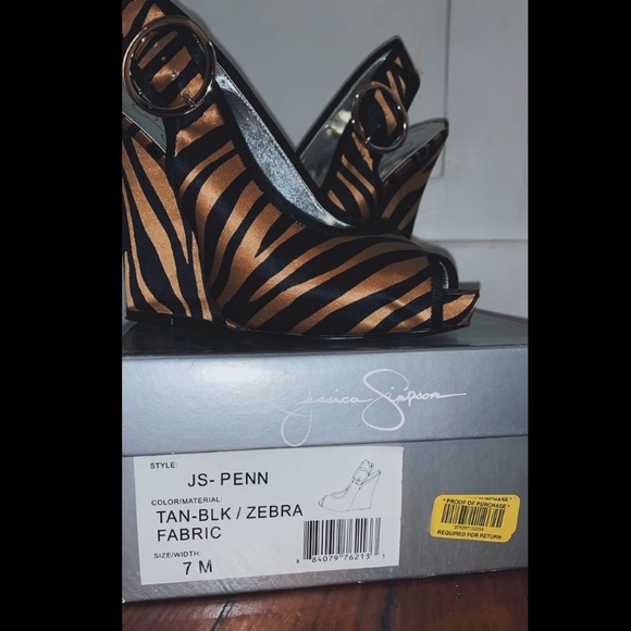 Jessica Simpson Wedges With Zebra Print - Picture 2 of 3